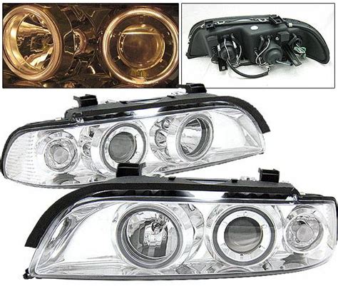 BMW 5 Series 4 Car Option Dual Halo Projector Headlights Chrome LP