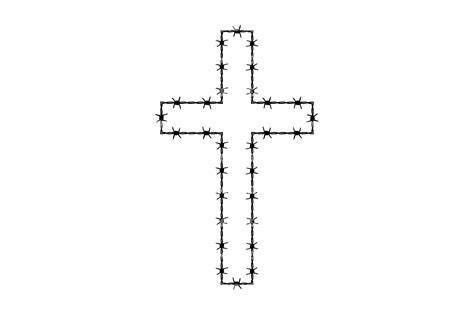 Barbed Wire Christian Cross Svg Cut File Graphic By Svgvectormonster