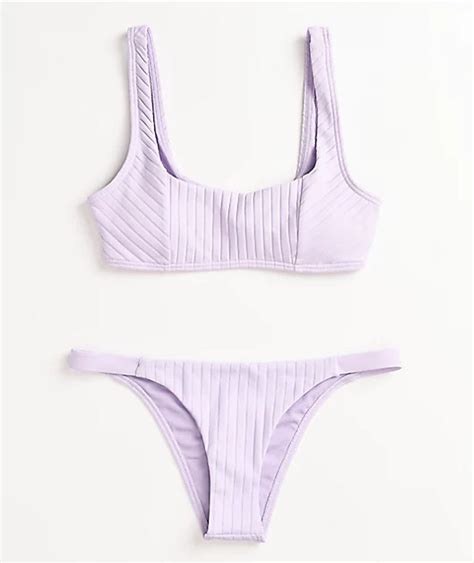 Sunsets Inc Damsel Photon Super Ribbed Cheeky Lavender Bikini Bottom