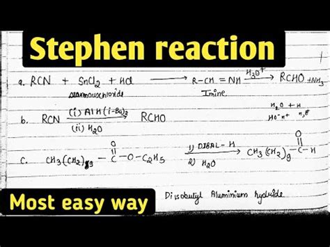 Stephen S Reaction Class Chemistry Important Reaction Youtube