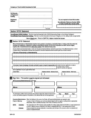 Fillable Online SRA Form 05 Section 1071B Statement Doc Fax Email