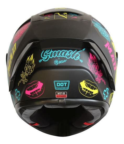 Casco Para Moto Kov Aircut Smash Multi Color Negro Motocity MOTOCITY