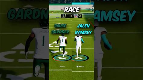 Sauce Gardner Vs Jalen Ramsey Madden Race Sports Nfl Football