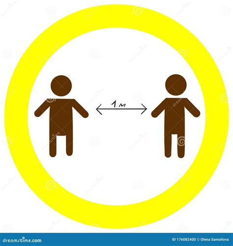 Social Isolation Social Distance Icon Sign Of Quarantine Measures