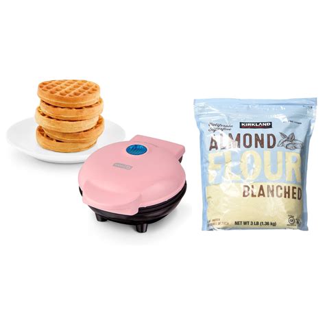 Mini Maquina De Waffles Dash Rosada Harina De Almendras Kirkland