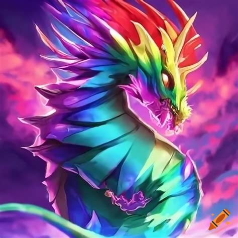 Rainbow Colored Mythical Dragon From Pokemon Series On Craiyon