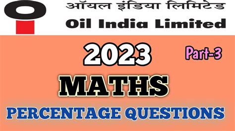 Oil India Limited Recruitment 2023 Percentage Important Questions Part 3 Youtube