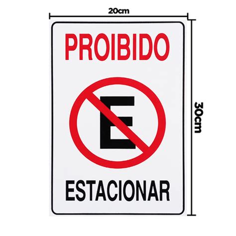 Placa De Sinalização Proibido Estacionar 20x30 Acesso P 1 F9e em