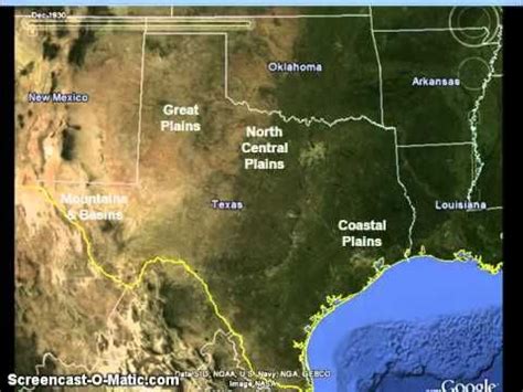 Landforms in the North Central Plains Region of Texas