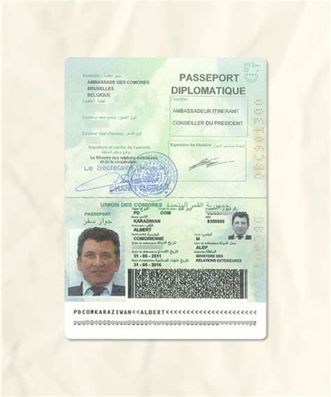 Comoros Passport Fake Template Download Fake Fakesample