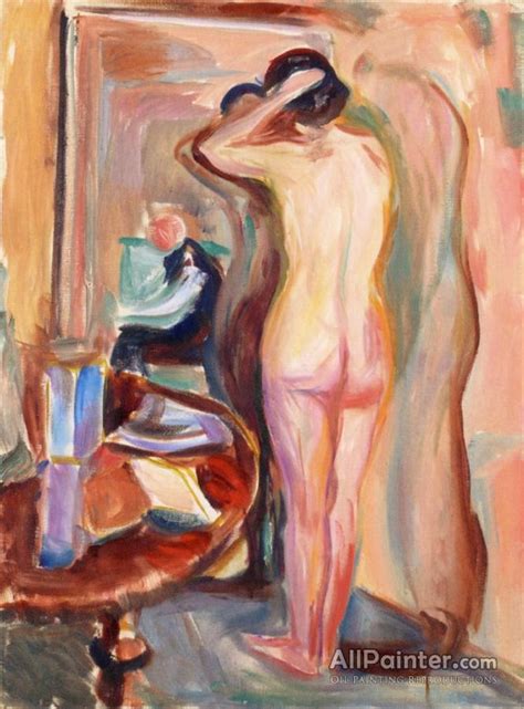 Edvard Munch Nude In Front Of The Mirror Oil Painting Reproductions For