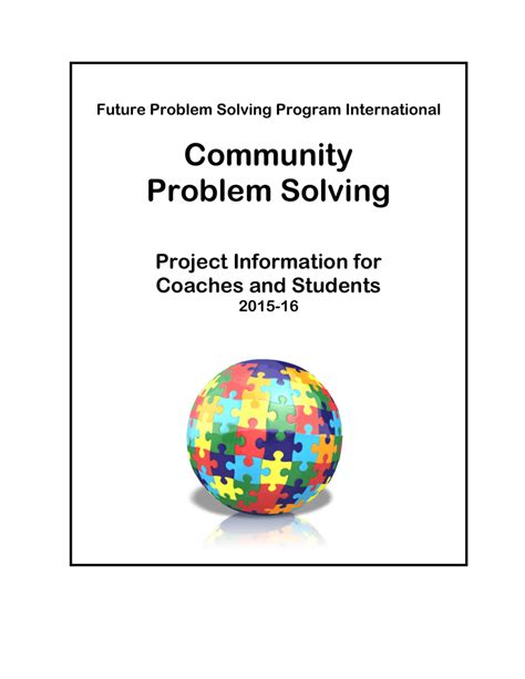 Community Problem Solving Ohio Future Problem Solving Program