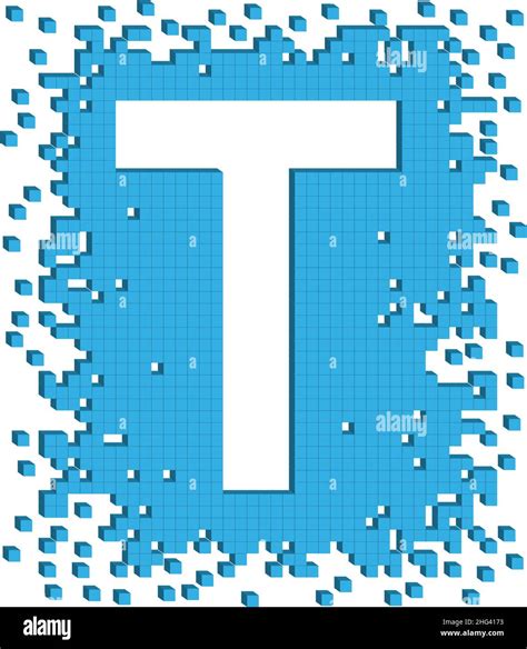 Vector Illustration Letter T With Small Three Dimensional Cubes Stock