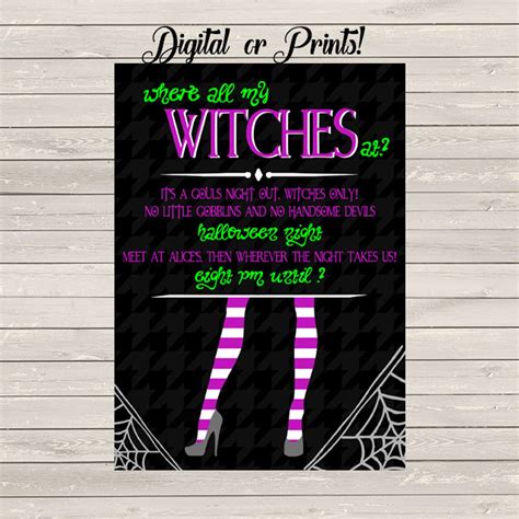 Halloween Girls Night Out Invite Invitation Adults Only Etsy