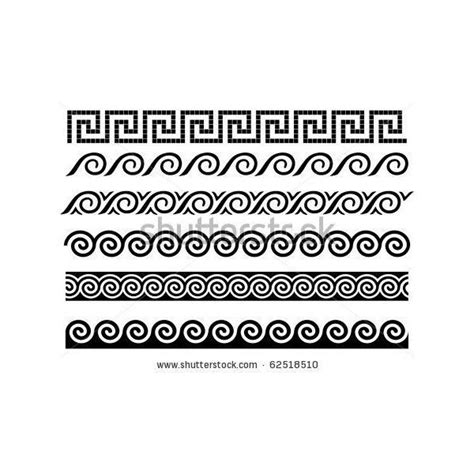 Meander And Wave Ancient Greek Borders Set Of Ornaments Liked On