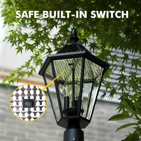 Lutec Le Sl Head Led Post Solar Light Outdoor Vintage Street