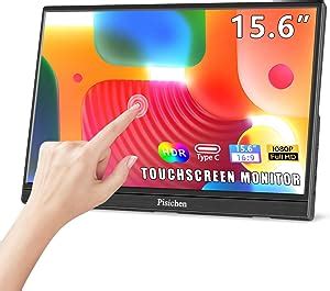 Portable Monitor Touchscreen Pisichen Inch Fhd P Usb C Hdr