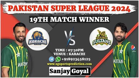 Karachi Kings Vs Multan Sultans Th Match Prediction Psl Krk Vs