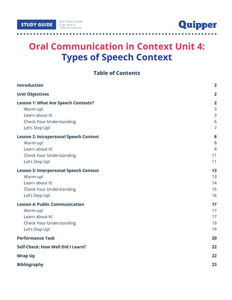 SOLUTION Oral Communication Unit 4 Types Of Speech Context 1 Studypool