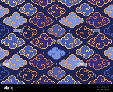 Tradition Oriental Clouds Vector Seamless Pattern Chinese And Japanese