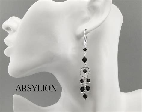 Arsylion D Ugie Czarne Kolczyki Z Kryszta Kami Swarovski Jet Arsylion