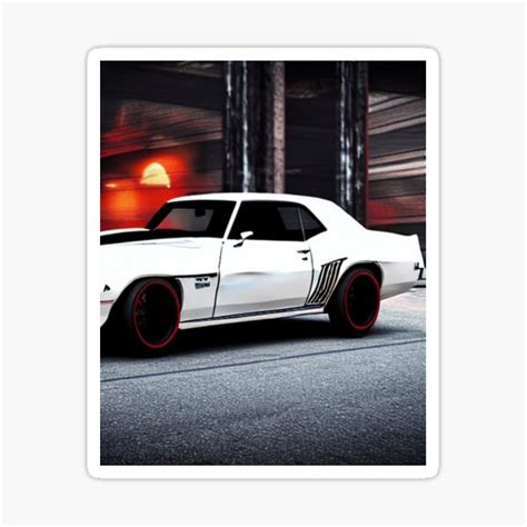 "Retro 69 Camaro-White Stripes" Sticker for Sale by nakedlunch02 ...