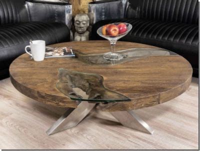 Designertisch Couchtisch Eternia Aus Massiven Teak Holz Mit Glas