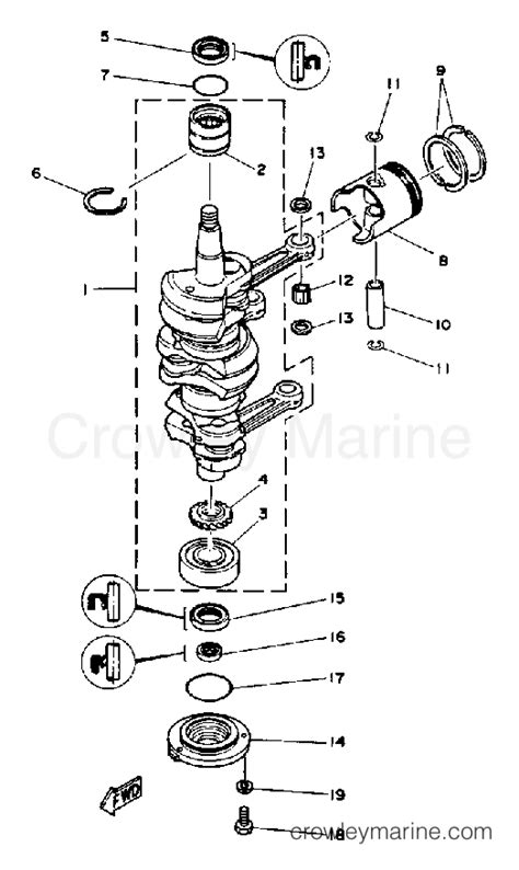 Crankshaft Piston Outboard Hp Tlrq Crowley Marine