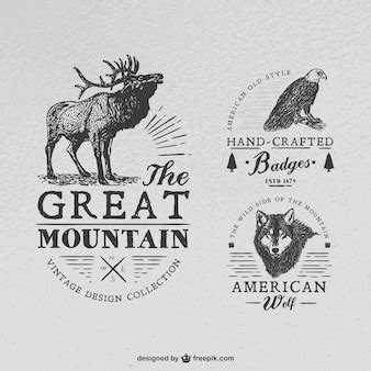 Free Vector | Handcrafted badges with animals