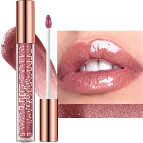 Amazon Nude Brown Lip Gloss Plumping Glitter Lip Gloss For Girls Women Lip Plumping Tinted