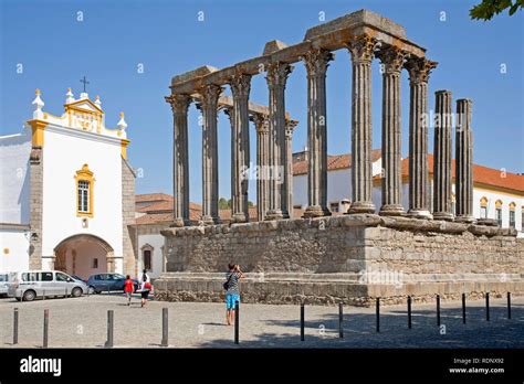 Temple of Diana in Évora, Alentejo, Portugal, Europe Stock Photo - Alamy