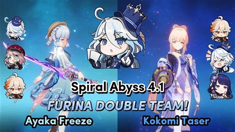 Furina Team With Ayaka Freeze Kokomi Taser Genshin Impact Spiral