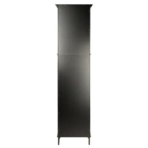 Winsome Alps Tall Cabinet With Glass Door And Drawer Black For Sale