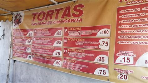 Menu at Tortas El Güero restaurant Monterrey Albino Espinosa 1810