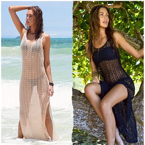 Sexy Mesh Dress Women S Sheer See Through Fishnet Bikini Cover Up