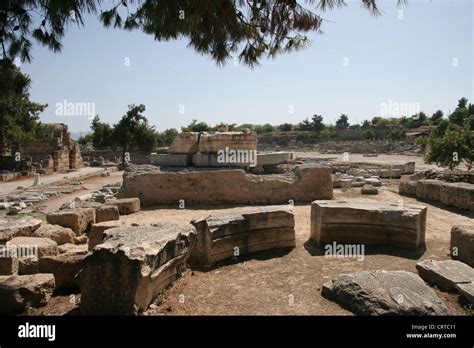 Ruins at Ancient Corinth, Greece Stock Photo - Alamy