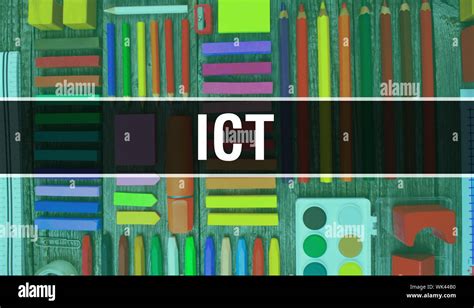 Ict Text With Back To School Wallpaper Ict And School Education