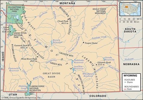 Wyoming Mountain Ranges Map - Alanna Leontyne