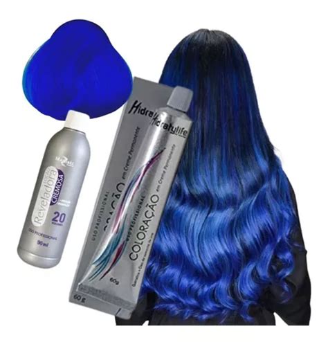 Tinta Cabelo Azul Royal Ox 20vol Cor Fantasia Profissional MercadoLivre