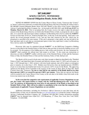 Fillable Online Knox County Tennessee General Obligation Bonds Series