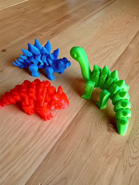 3 Pack 3d Printed Articulated Dinosaurs Etsy