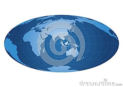 World Map Centered On Asia Stock Image - Image: 4699511