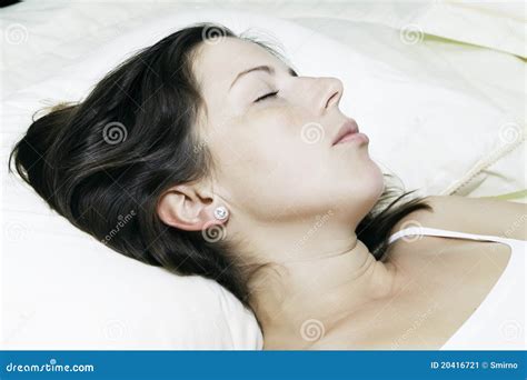 The Beautiful Young Sleeping Woman Stock Image Image Of Hair White