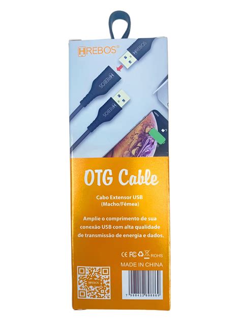 Cabo Extensor USB Macho e Fêmea 1 Metro Hrebos CB 38 Importados NAVI