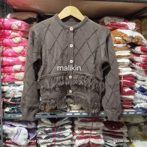 Jual Rajut Crop Top Rawis Wanita Cardigan Rawis Indian Cardigan