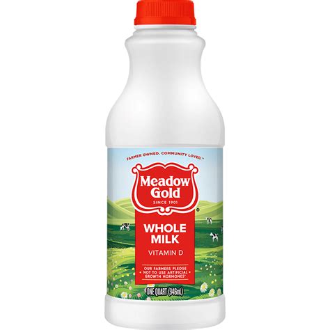 Whole Milk Plastic Quart Meadow Gold Dairy