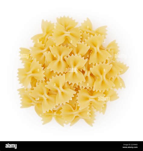 Bow Tie Pasta Isolated On White Background With Clipping Path Stock