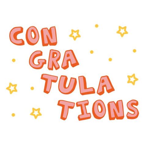 Congratulations Color Lettering Doodle Quote Design