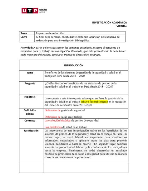 S10 ejemplo Borrador de esquema de redacción INVESTIGACIÓN ACADÉMICA