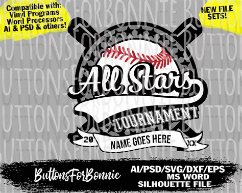 All Stars Tournament Svg Baseball Svg All Stars Svg All Etsy In 2021